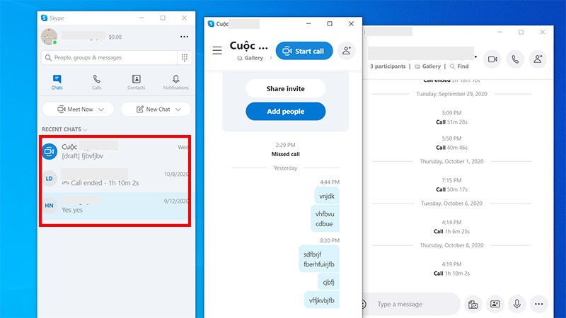 Nhấn đ&uacute;p chuột tại tin nhắn để mở th&ecirc;m c&aacute;c tab ri&ecirc;ng