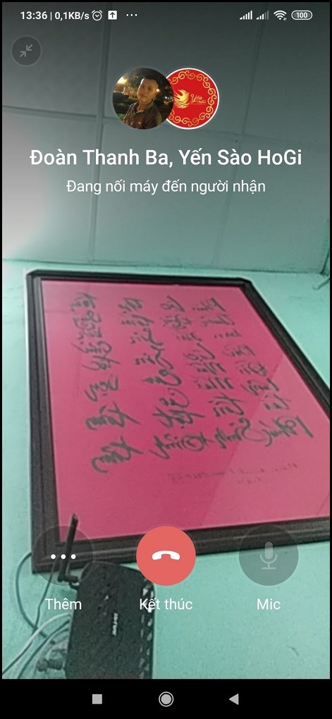 M&agrave;n h&igrave;nh gọi video nh&oacute;m đ&atilde; hiện thị, bạn đợi mọi người v&agrave;o tham gia l&agrave; ho&agrave;n tất