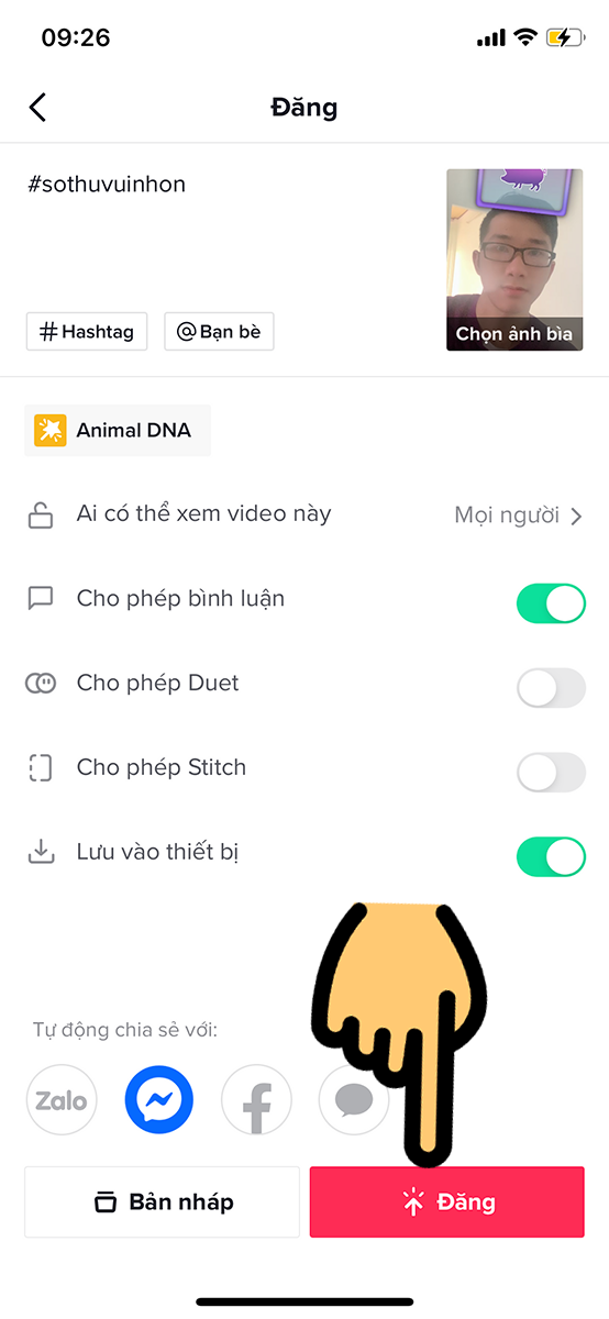 tải l&ecirc;n Tiktok