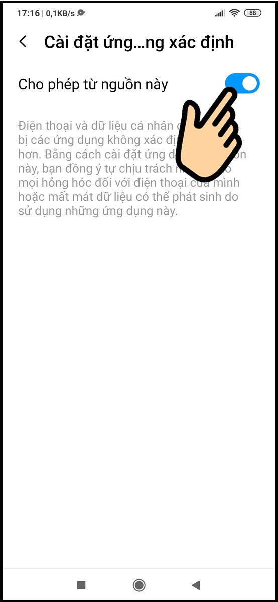 Tại cho ph&eacute;p từ ngồn n&agrave;y gạt thanh ngang sang phải th&agrave;nh m&agrave;u xanh