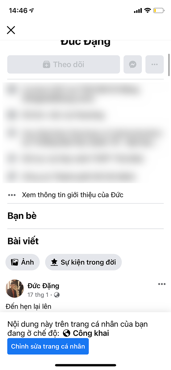  Xem trang Facebook của bạn với tư c&aacute;ch người kh&aacute;c