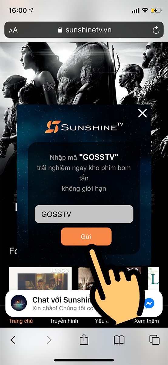  Nhập mã: GOSSTV