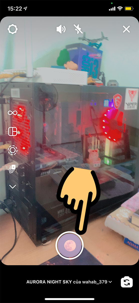 Nhấn giữ n&uacute;t chụp để quay video