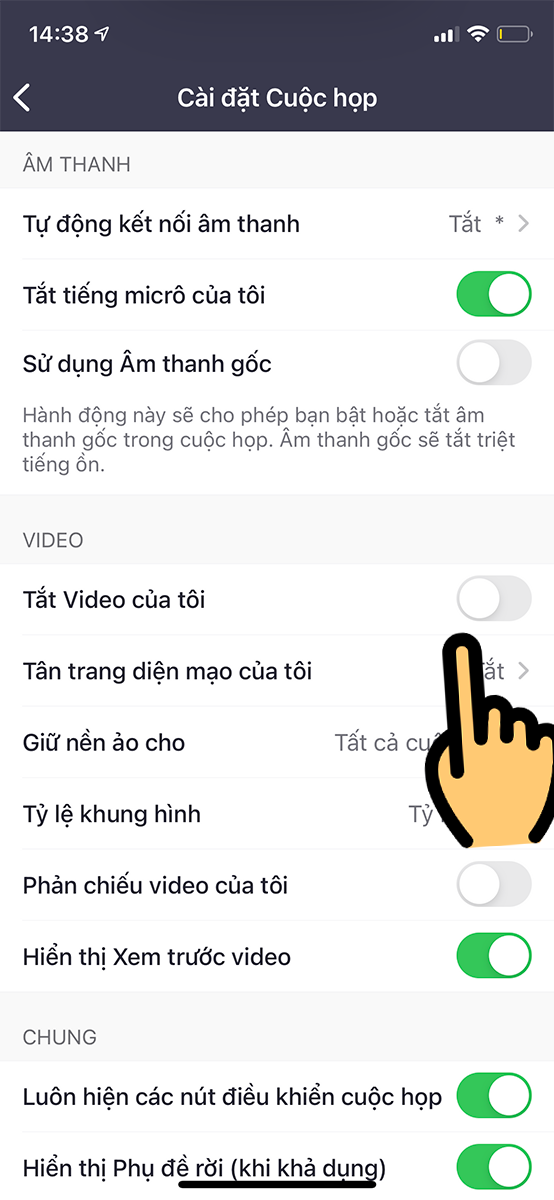 Bật cam trên Zoom