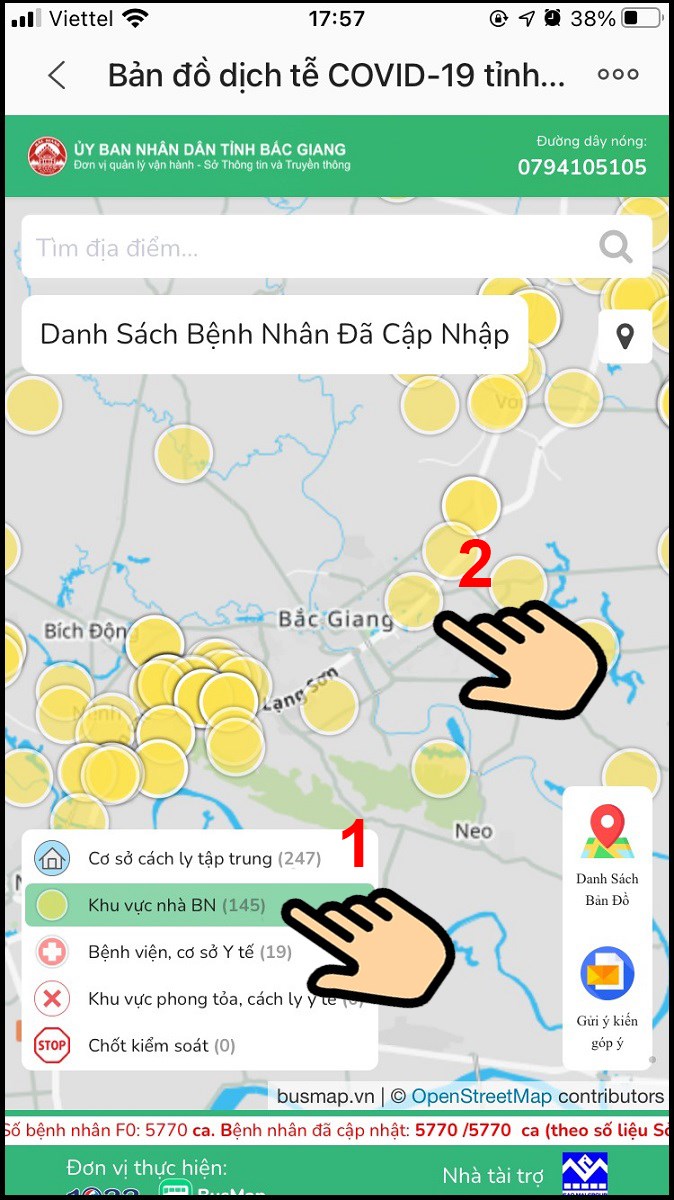 Bấm vào biểu tượng màu vàng nhạt