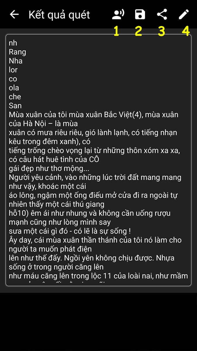 Giao diện sau khi chuyển đổi văn bản thành công