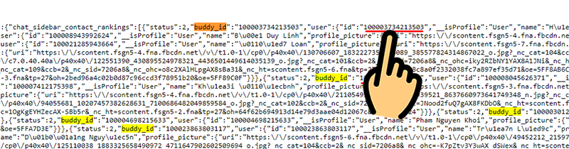 ID của những người hay v&agrave;o Facebook