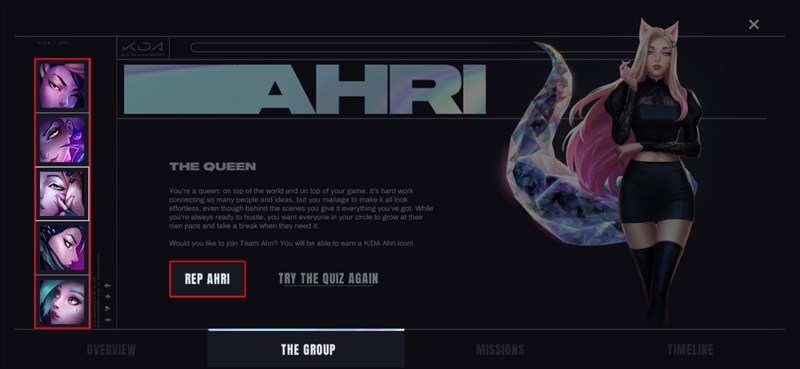 Chọn tướng để nhận phần thưởng sau khi kết th&uacute;c sự kiến K/DA