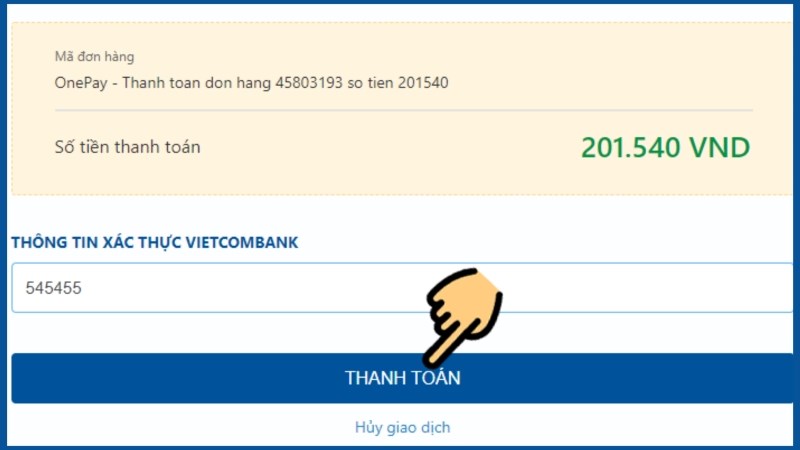 Thanh to&aacute;n khoản vay online tại ng&acirc;n h&agrave;ng Bản Việt tr&ecirc;n website thegioidiong.com (bước 5)