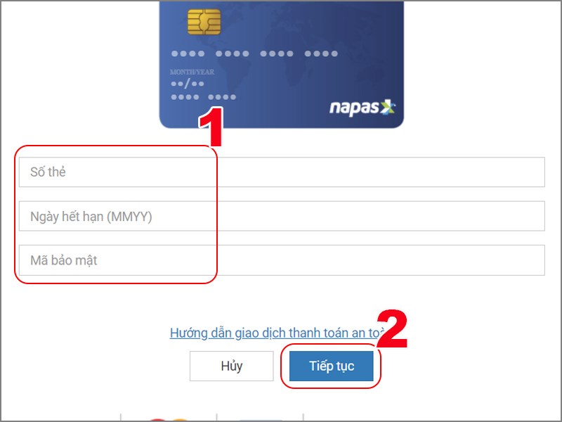 Nhập th&ocirc;ng tin thẻ Visa