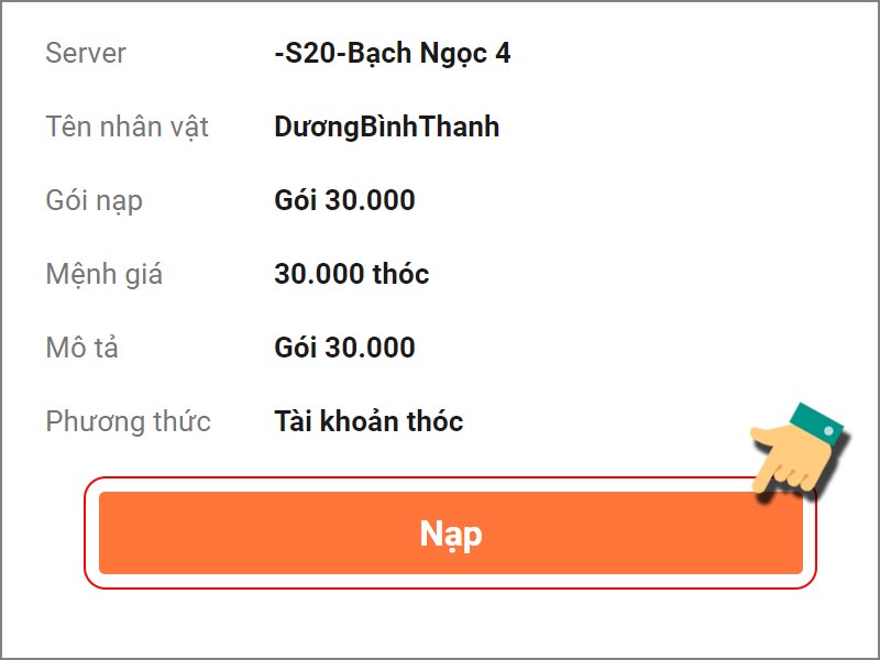 Nhấn Nạp