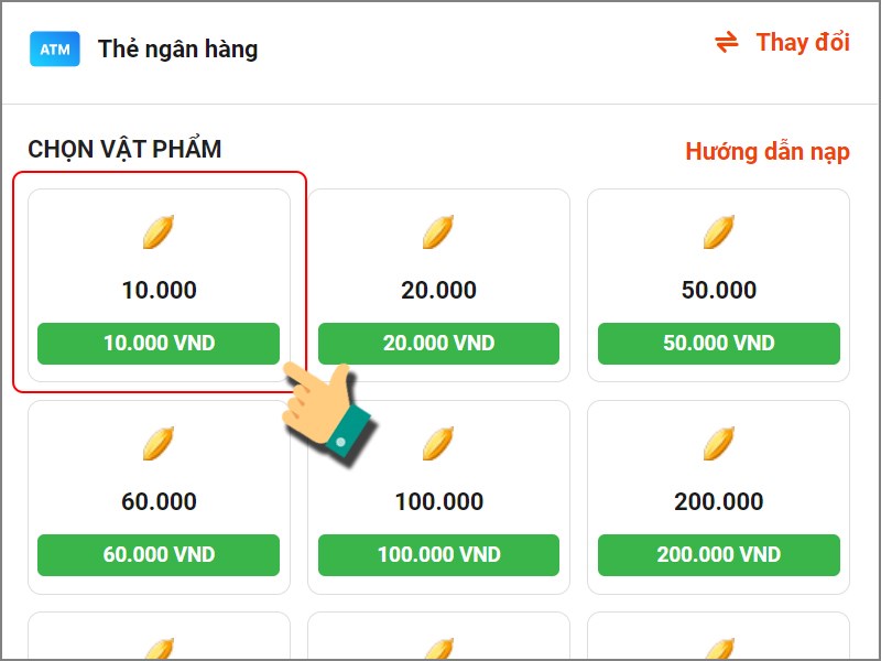 Chọn g&oacute;i muốn mua