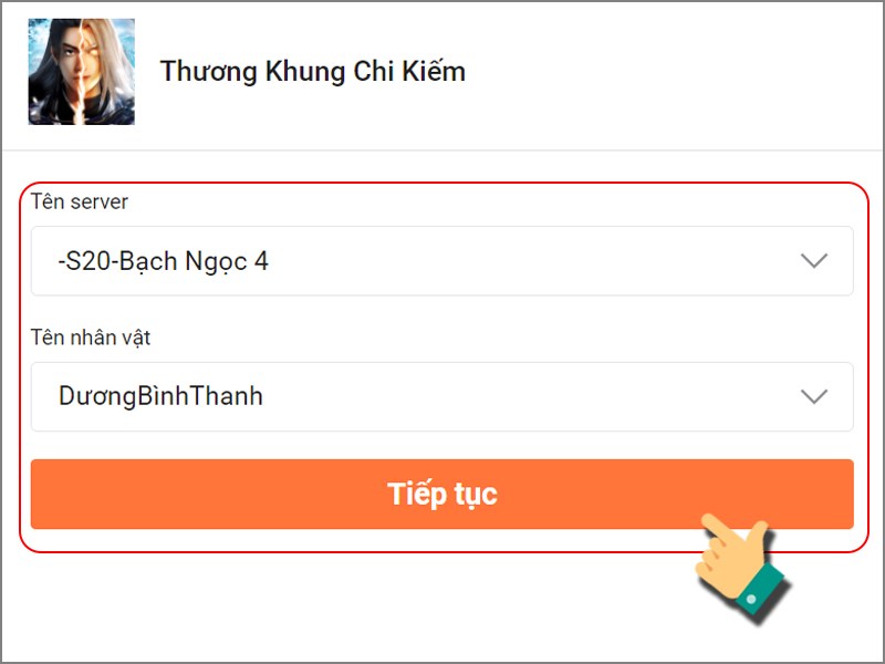 Chọn nh&acirc;n vật của bạn