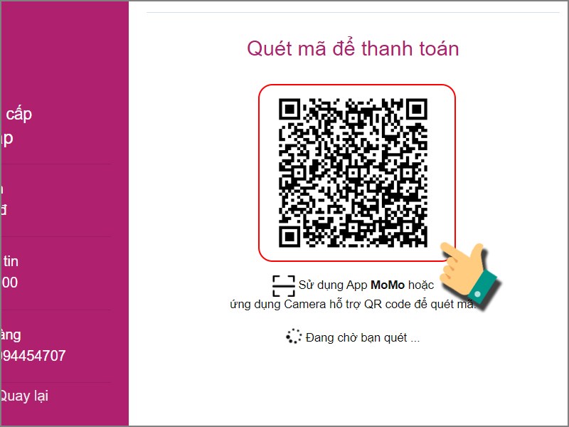 Qu&eacute;t m&atilde; QR để thanh to&aacute;n