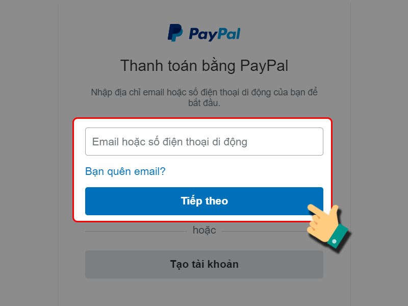 Đăng nhập PayPal