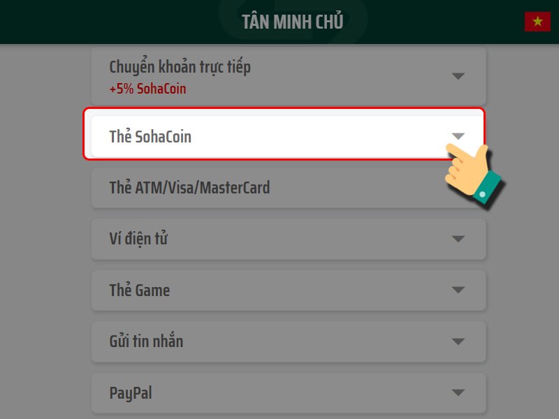 Chọn Thẻ SohaCoin