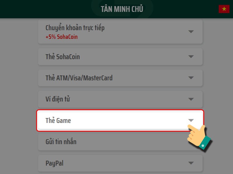 Chọn Thẻ game