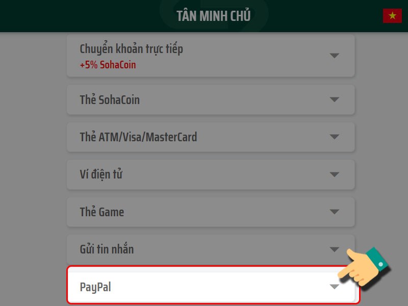 Chọn PayPal