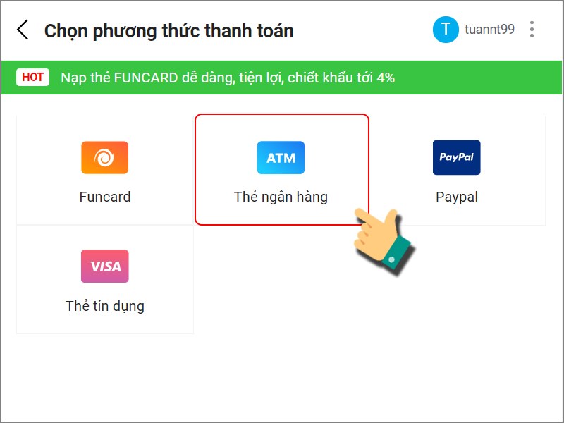 Chọn phương thức thanh toán