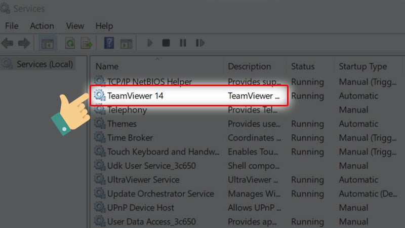 Find and select TeamViewer