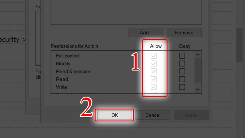 Nhấn vào Allow để cho phép, hoàn tất bạn nhấn OK