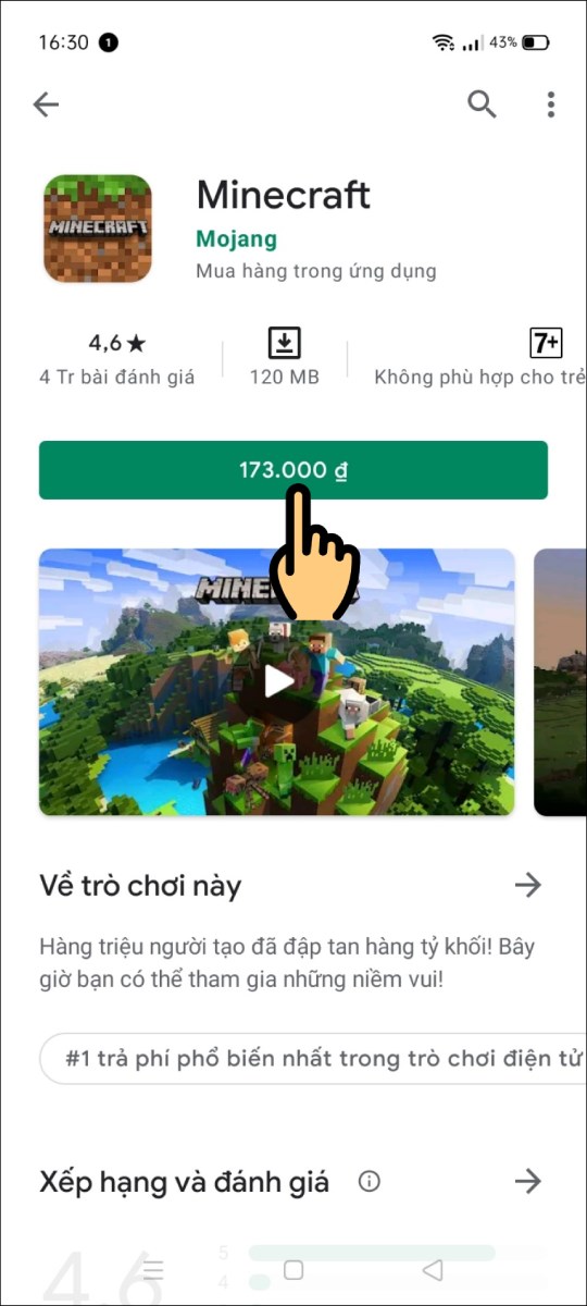 Bấm vào số tiền