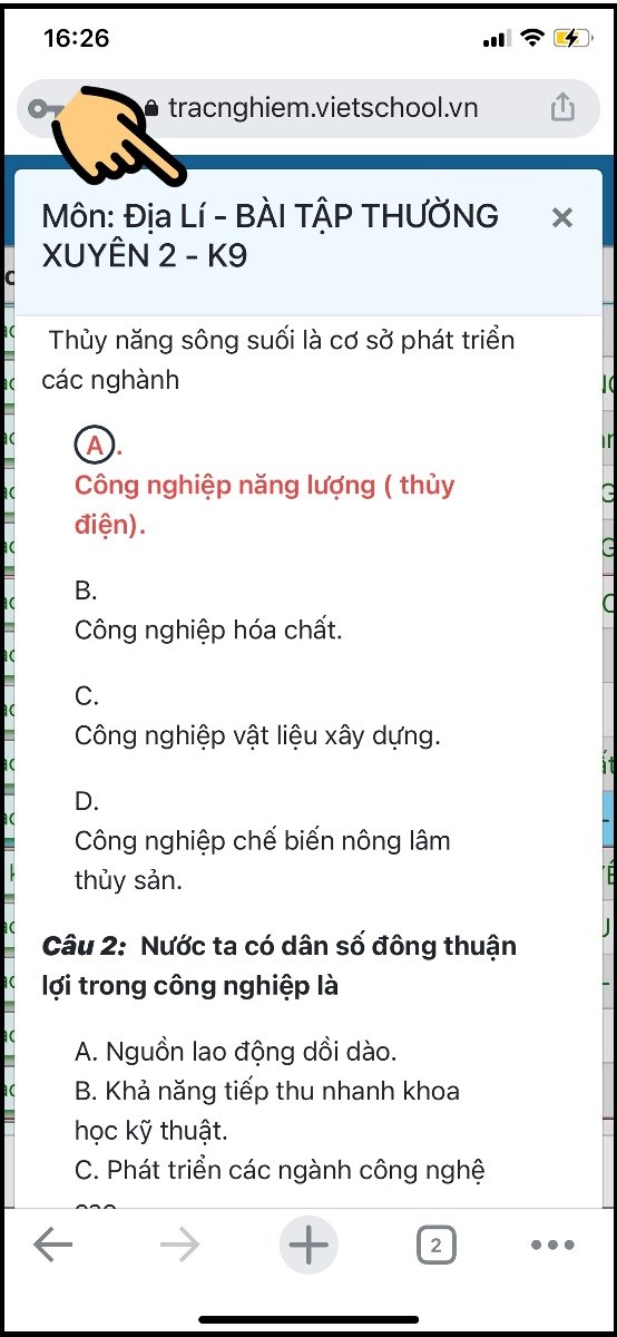 Vào làm bài tập trên Vietschool