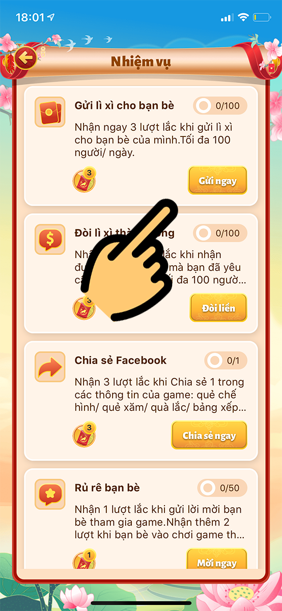 Chọn các nhiệm vụ