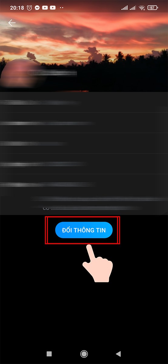  Chọn mục &ldquo;Đổi th&ocirc;ng tin&rdquo;