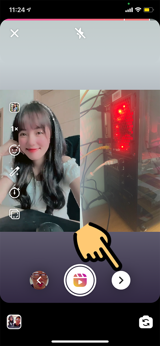 nhấn n&uacute;t mũi t&ecirc;n hướng về b&ecirc;n phải