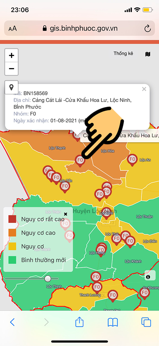 Cách xem bản đồ Covid-19 Bình Phước vùng xanh vùng đỏ mới nhất