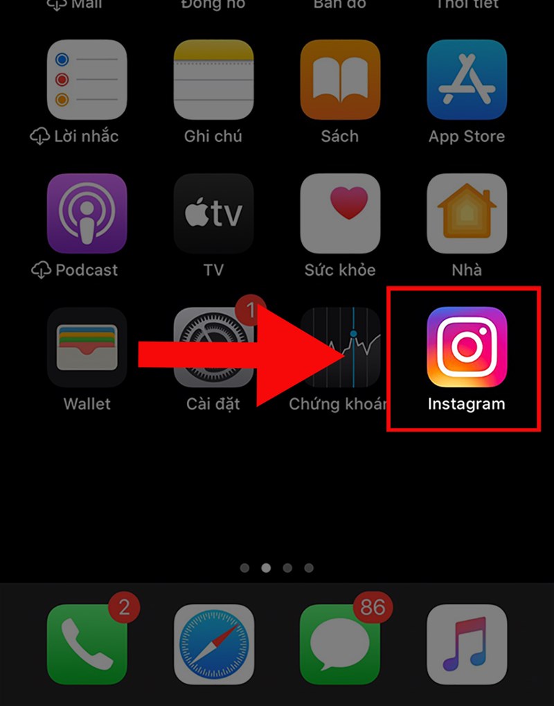 Mở ứng dụng Instagram trên điện thoại