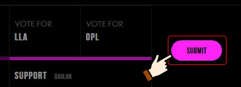 Nhấn chọn Submit để vote