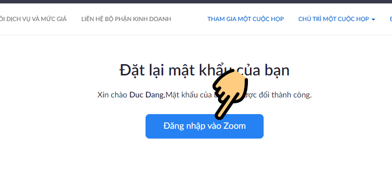 Lấy lại mật khẩu tài khoản Zoom