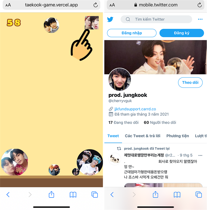 Trang Twitter của Taekook