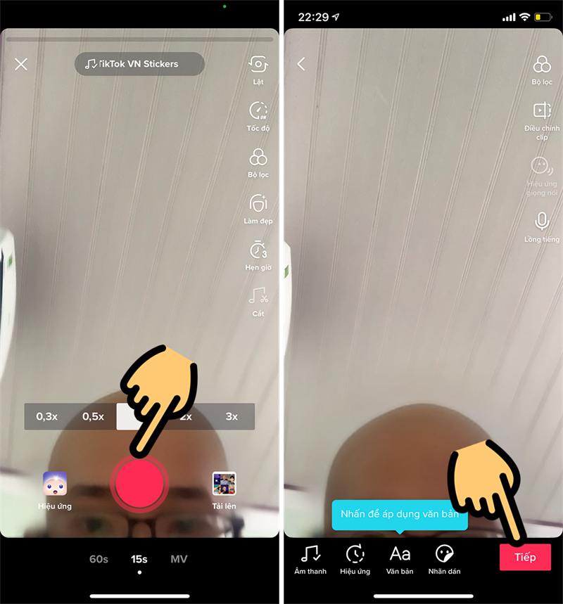 Nhấn n&uacute;t Quay video