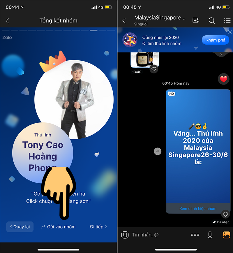 nhấn mục Gửi vào nhóm nhấn mục Gửi vào nhóm