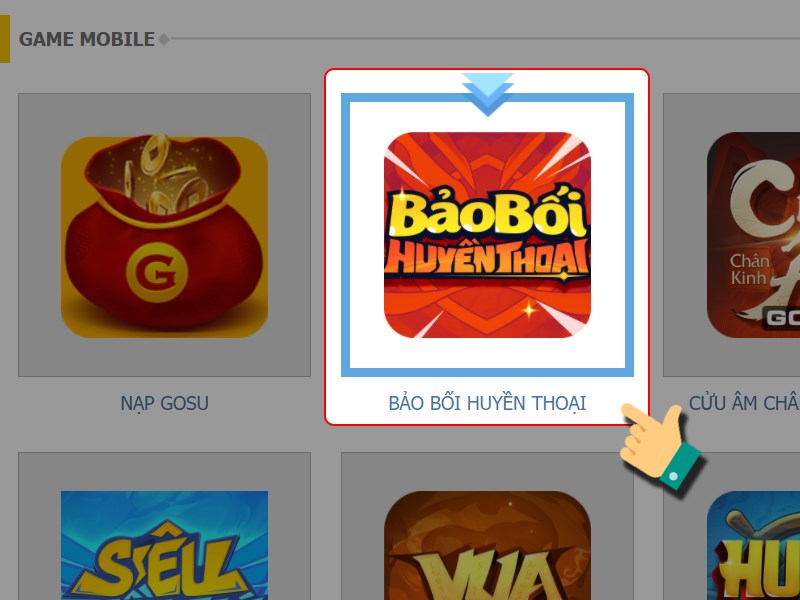 Chọn game Bảo Bối Huyền Thoại