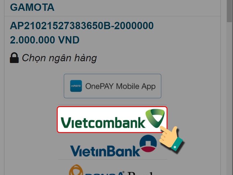 Chọn ngân hàng
