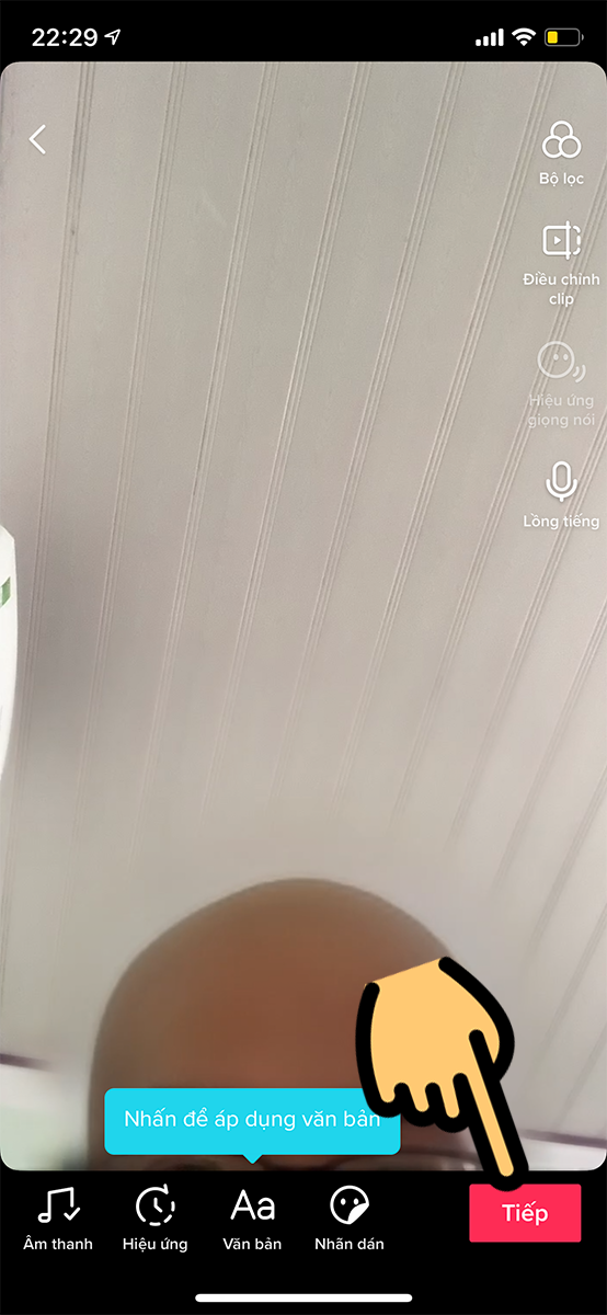 Bạn nhấn mục Tiếp