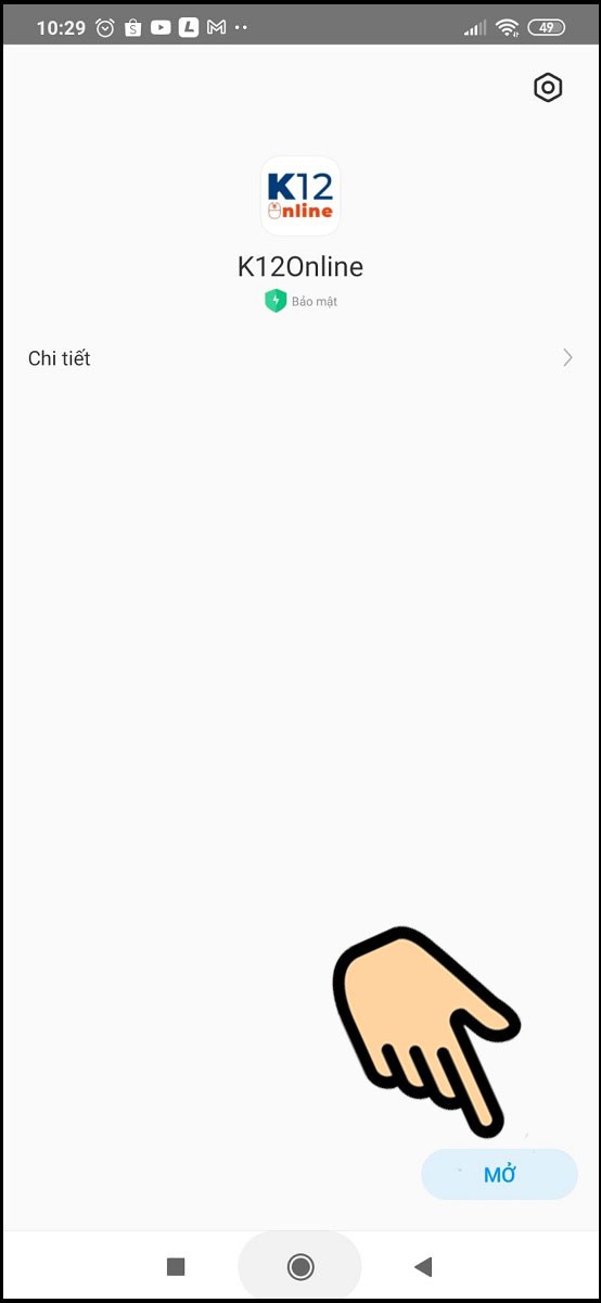 Bấm Mở để truy cập ứng dụng vừa tải v&agrave; c&agrave;i đặt