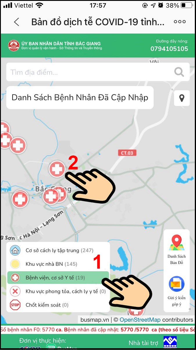 Bấm chọn biểu tượng tròn màu đỏ và chữ thập trắng