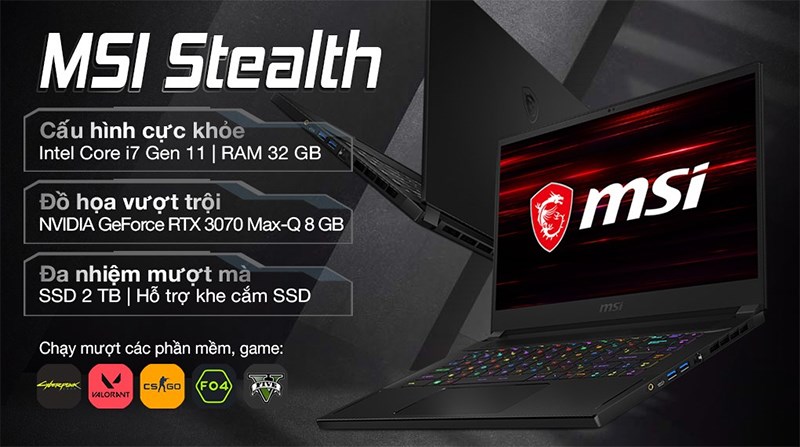Cấu hình MSI Gaming GS66 Stealth 11UG i7