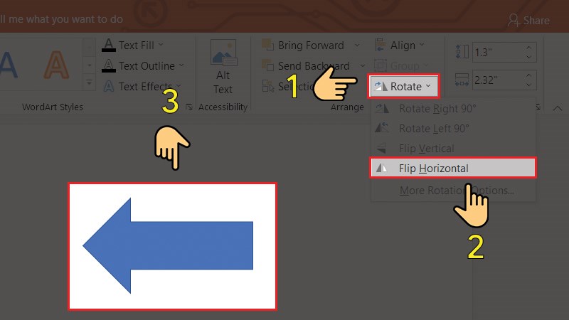 C&aacute;ch lật vật thể theo chiều ngang