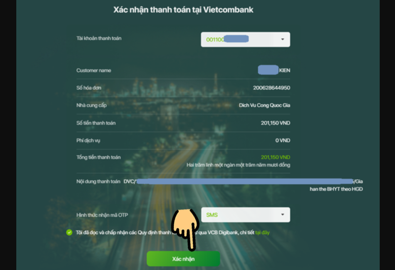 click v&agrave;o n&uacute;t X&aacute;c nhận