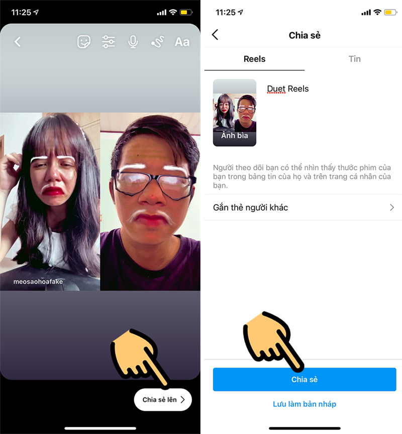 Bạn chọn Chia sẻ l&ecirc;n