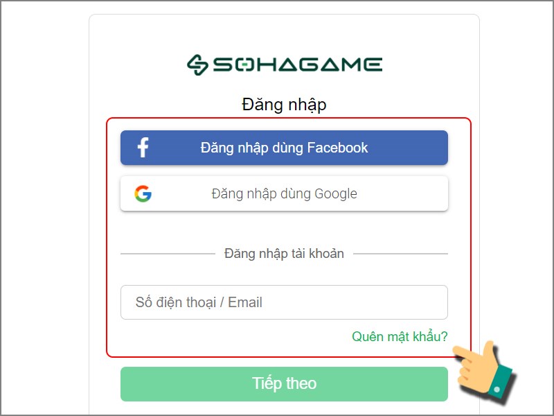 Đăng nhập tài khoản game của bạn Đăng nhập tài khoản game của bạn