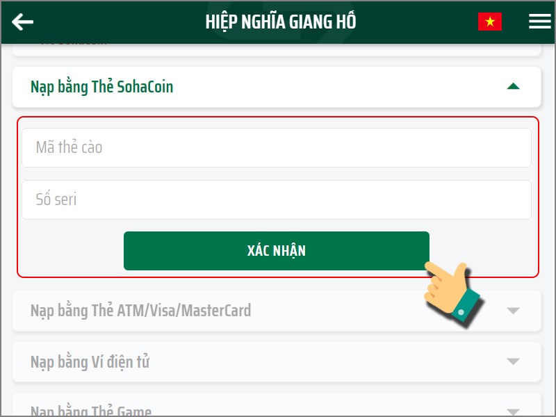 Nhập thông tin thẻ Nhập thông tin thẻ