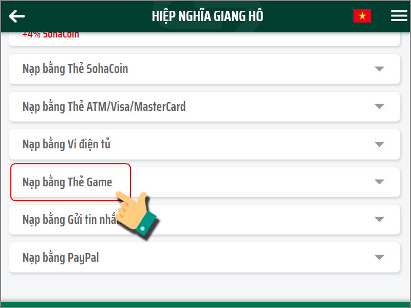 Chọn phương thức thanh toán Chọn phương thức thanh toán