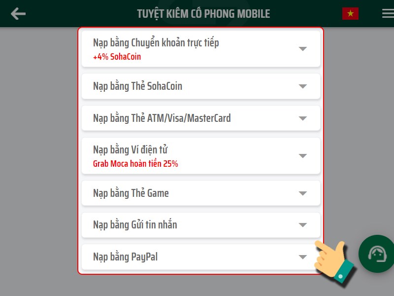 Chọn phương thức thanh toán Chọn phương thức thanh toán